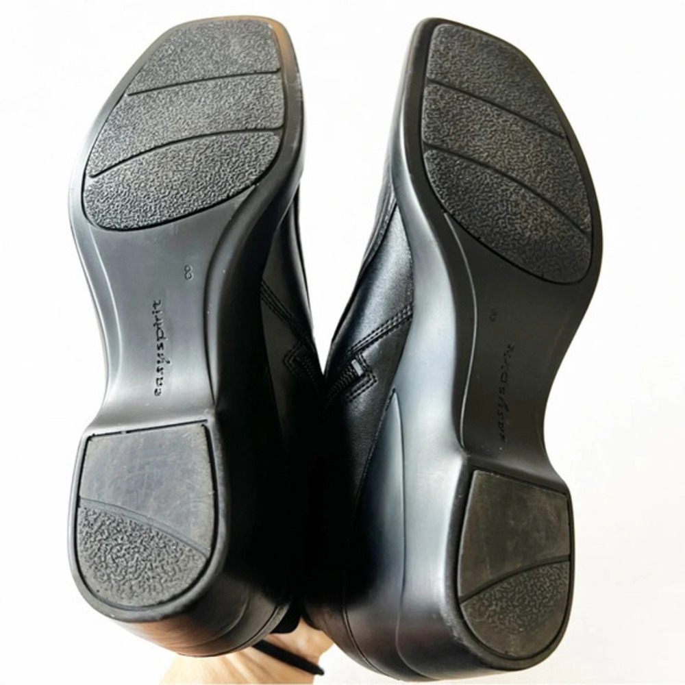 Easy Spirit Pitney Black Leather Ankle Boot Women’s Size 8‎ Smooth Mixed Media - Picture 3 of 10